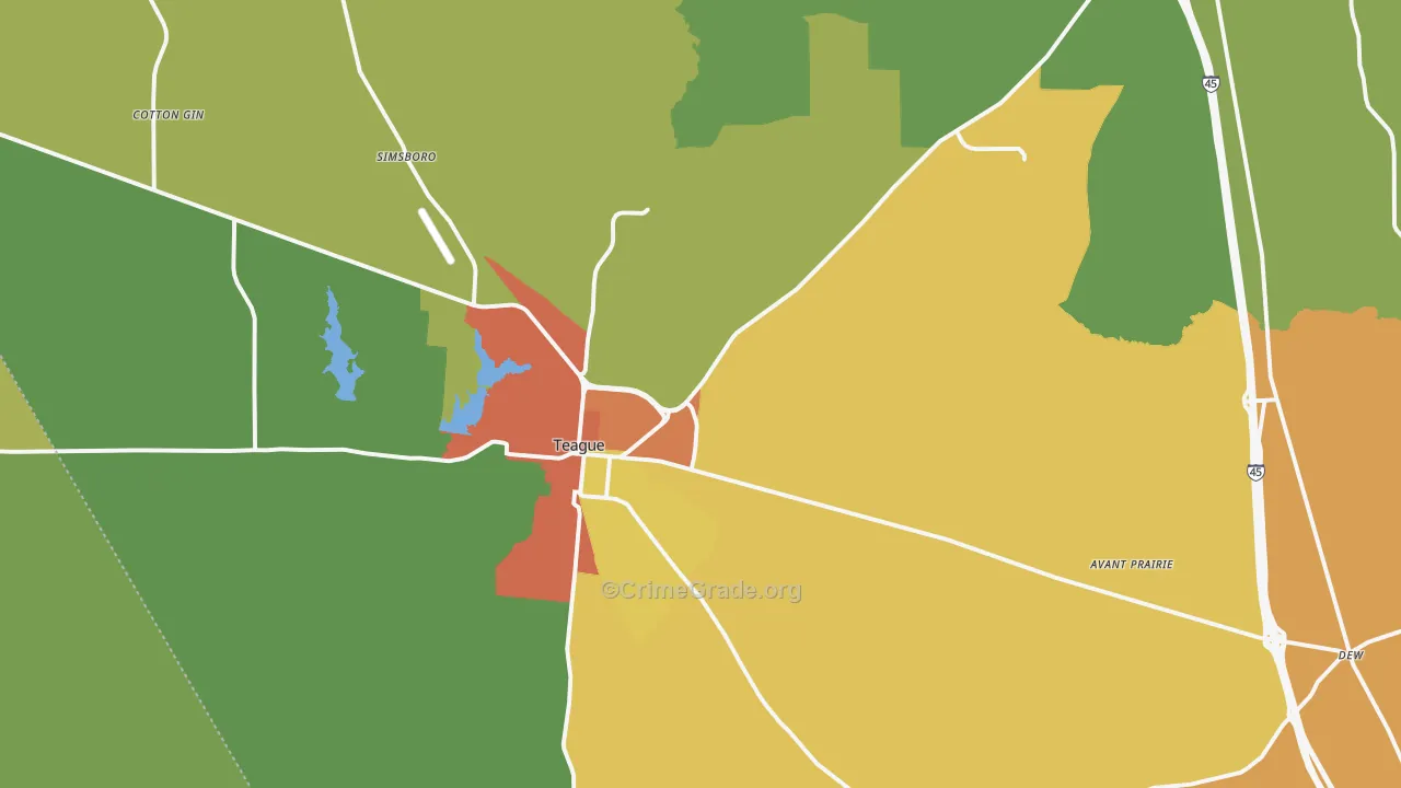 75860, TX Map of Drug-Related Crime Rates