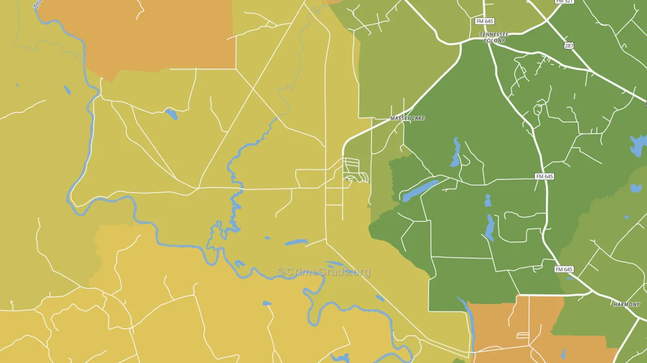 75861, TX Map of Drug-Related Crime Rates