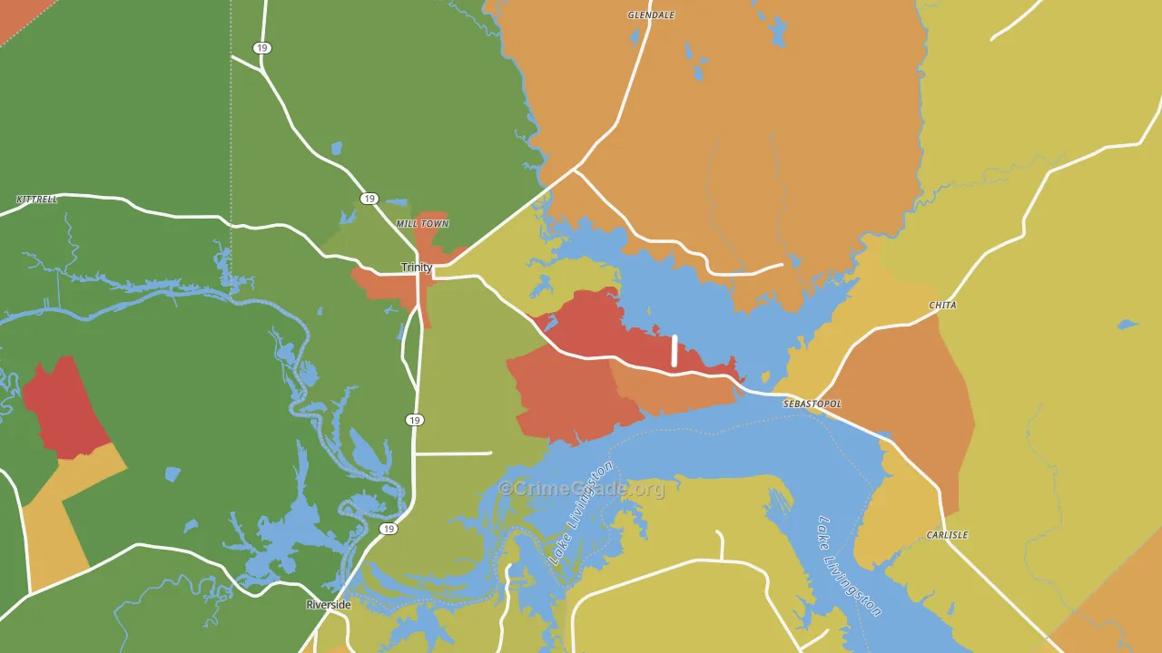 75862, TX Map of Drug-Related Crime Rates