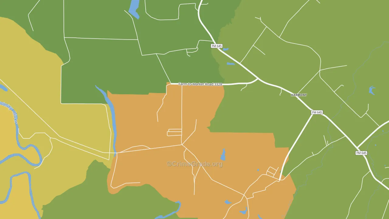 75880, TX Map of Drug-Related Crime Rates