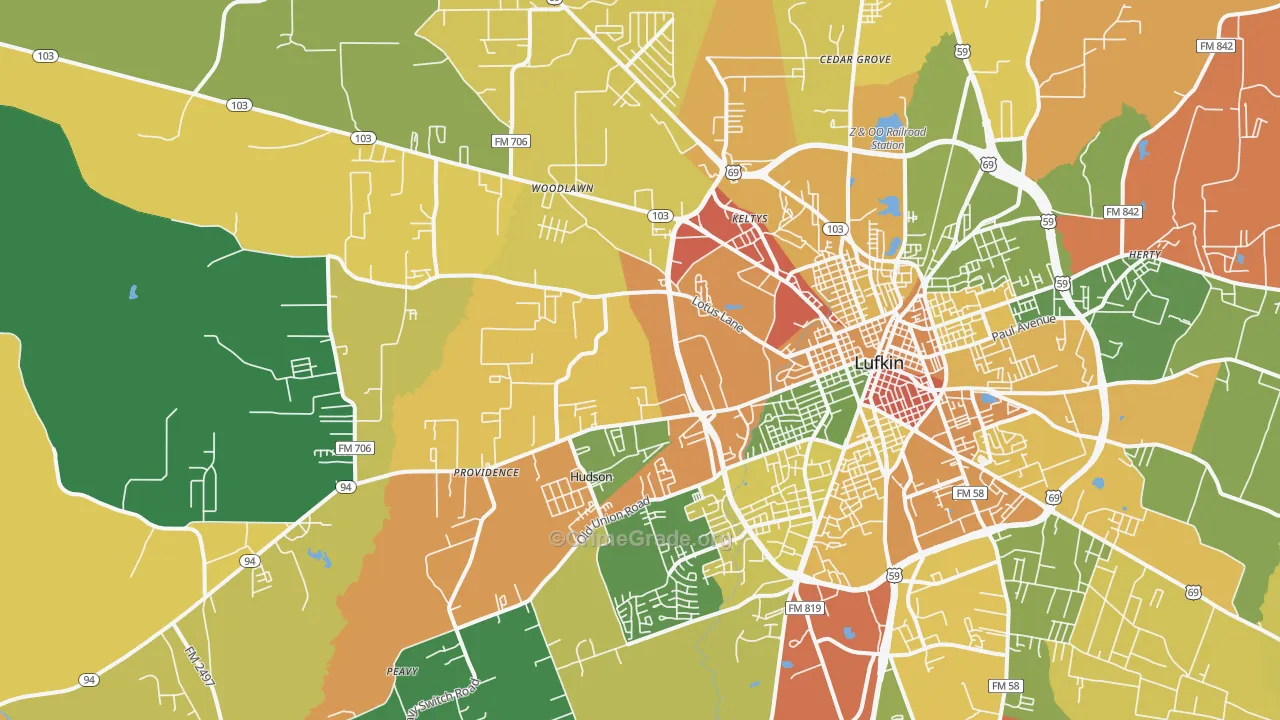 75904, TX Map of Drug-Related Crime Rates
