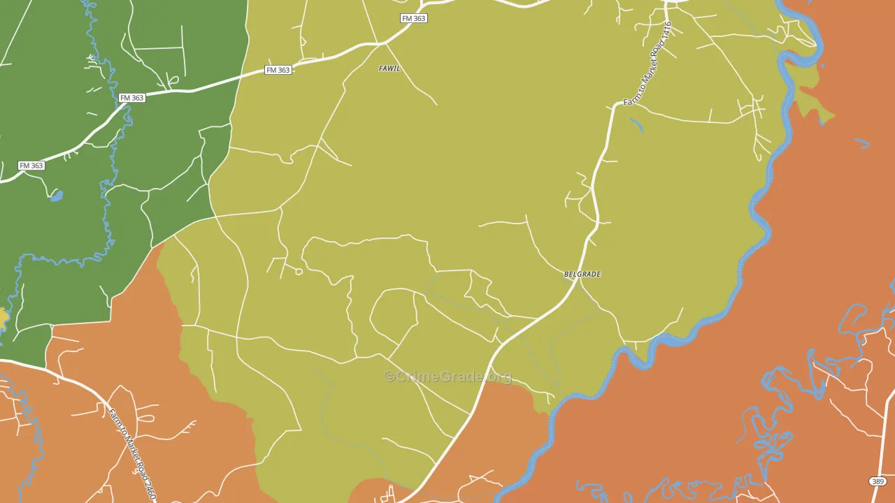 75928, TX Map of Drug-Related Crime Rates