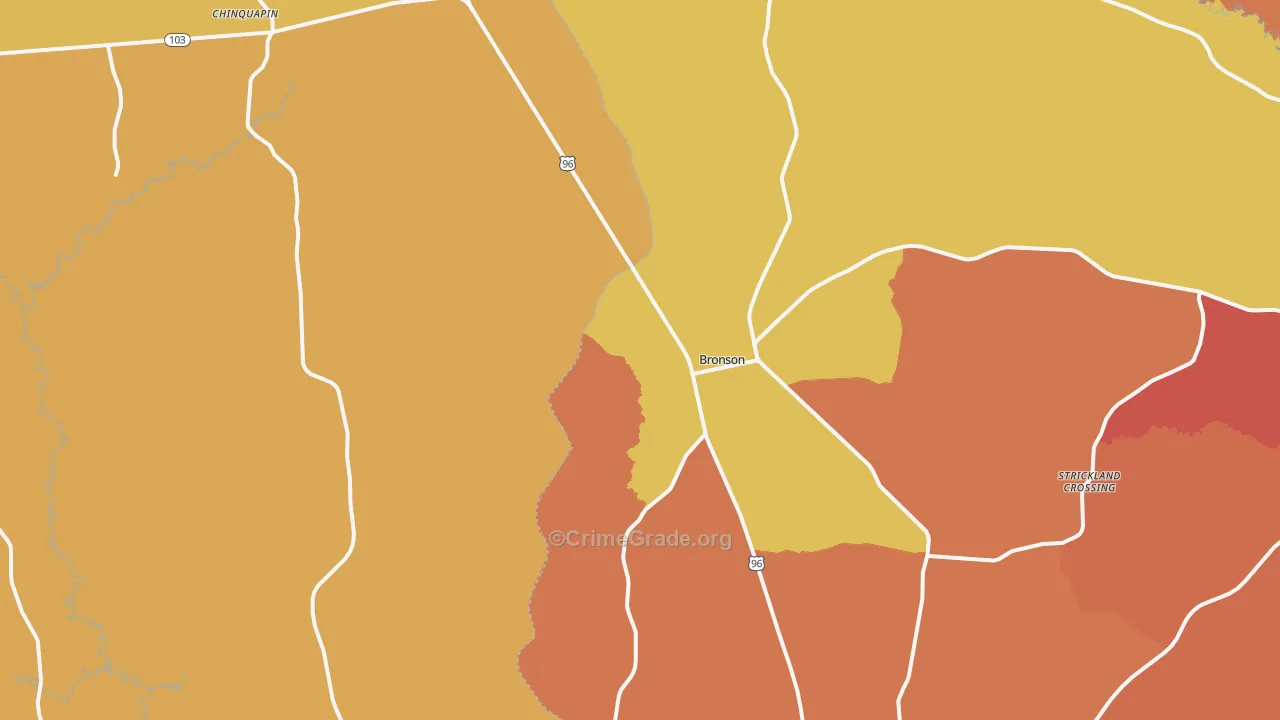 75930, TX Map of Drug-Related Crime Rates