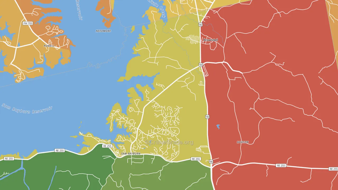 75931, TX Map of Drug-Related Crime Rates
