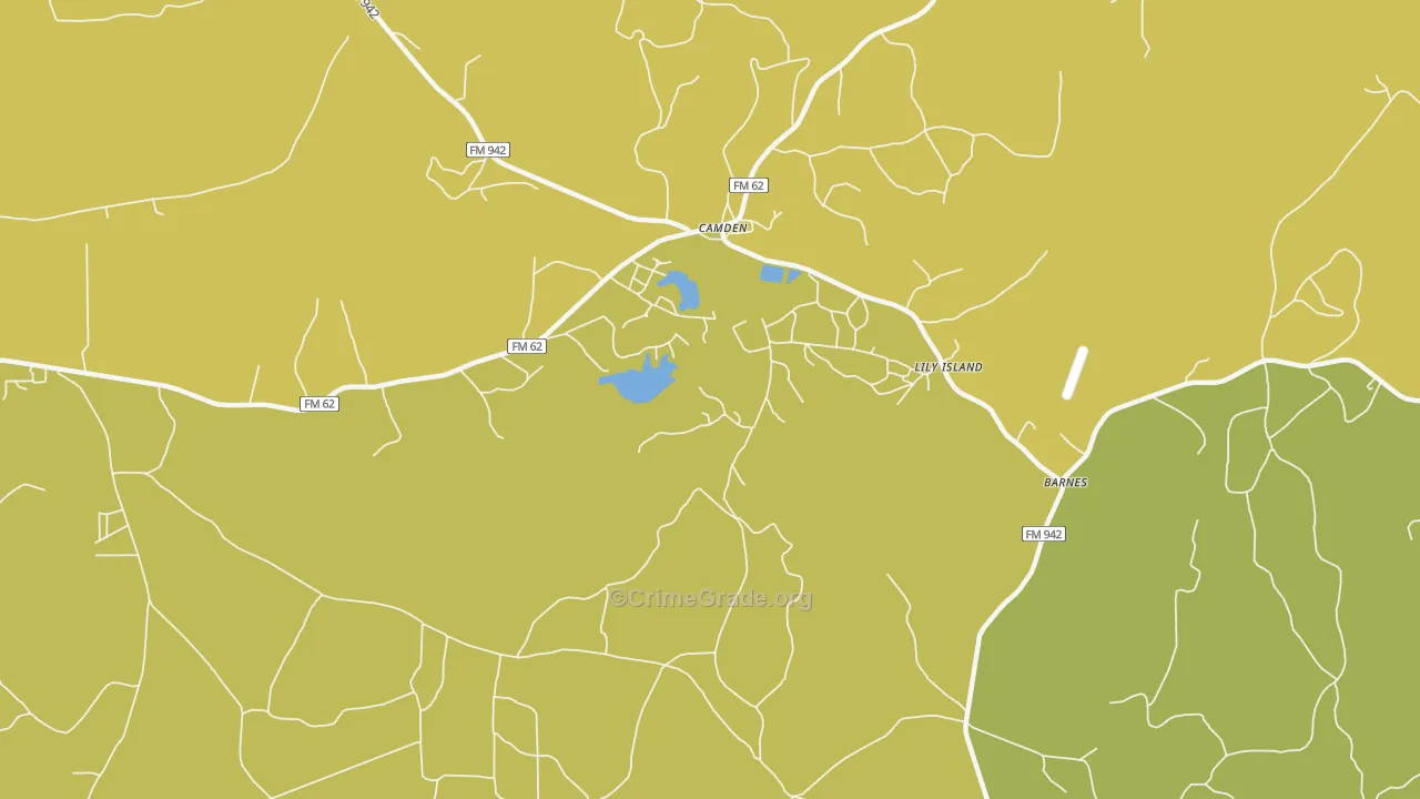 75934, TX Map of Drug-Related Crime Rates