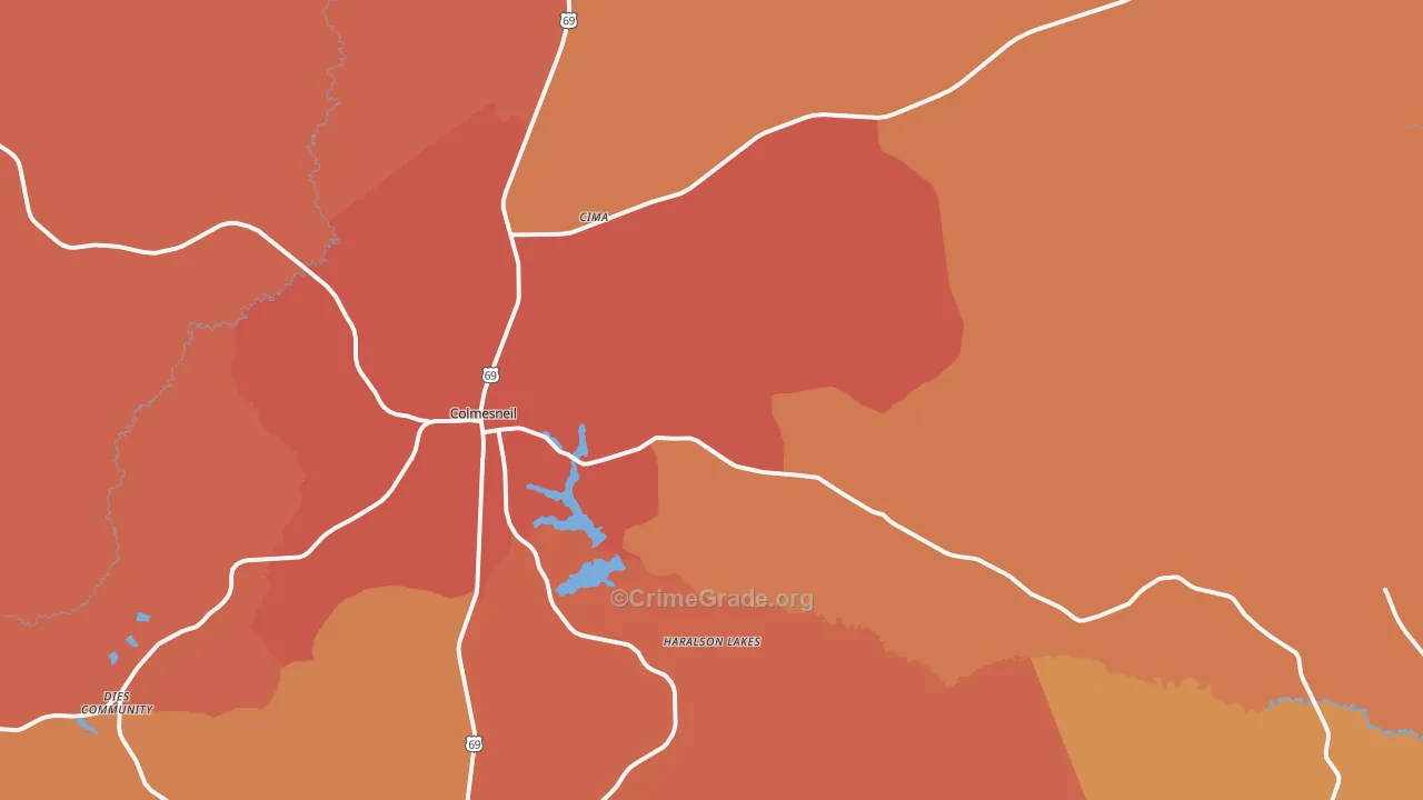 75938, TX Map of Drug-Related Crime Rates