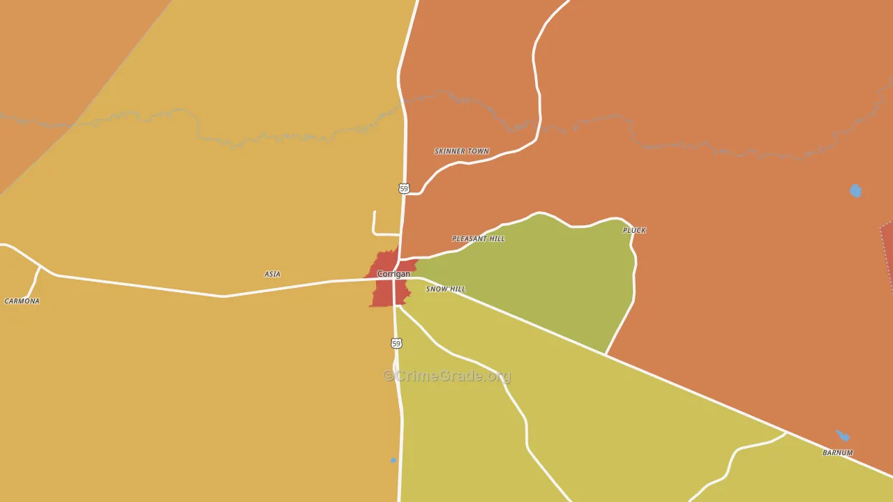 75939, TX Map of Drug-Related Crime Rates