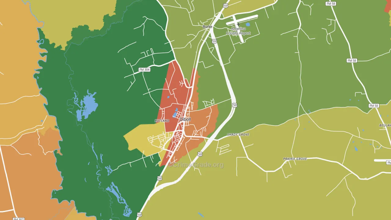 75941, TX Map of Drug-Related Crime Rates