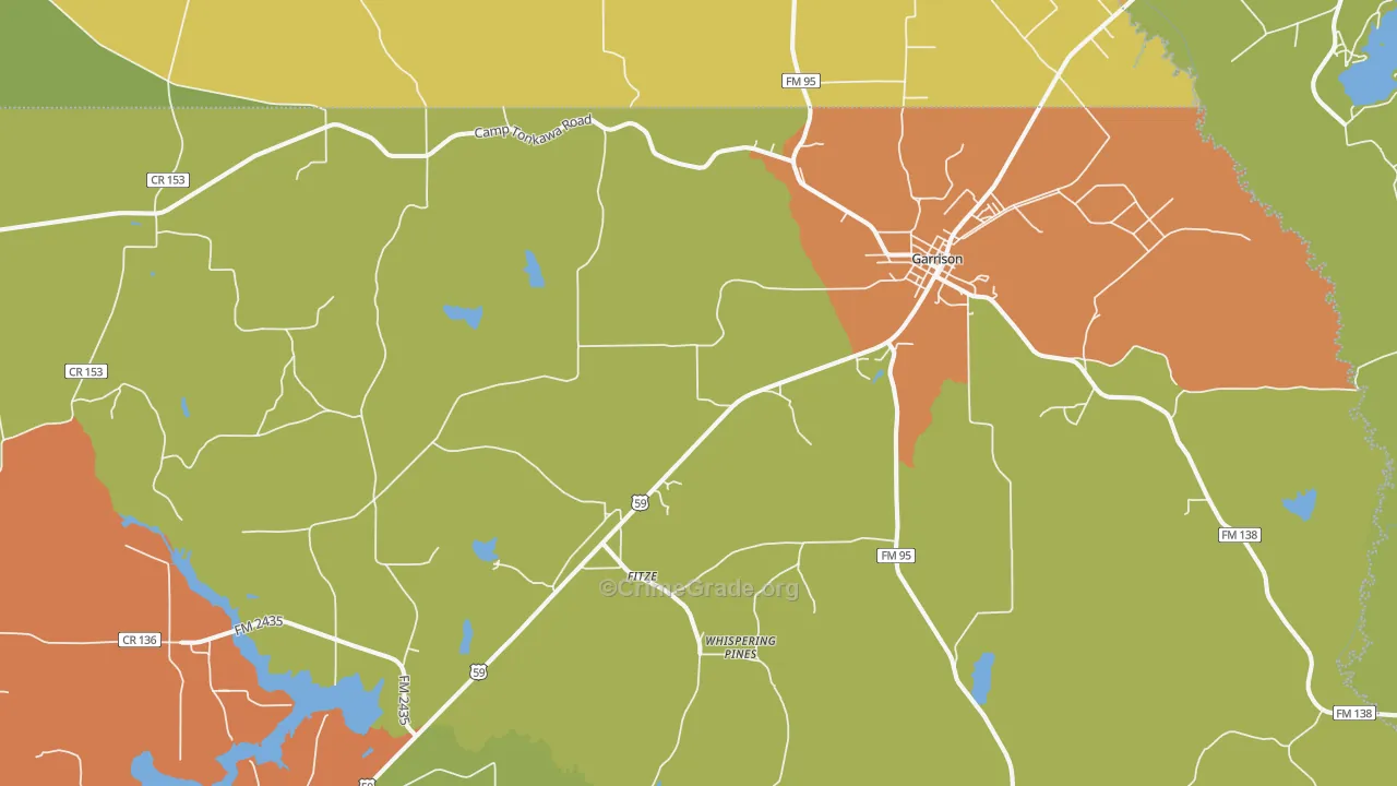 75946, TX Map of Drug-Related Crime Rates