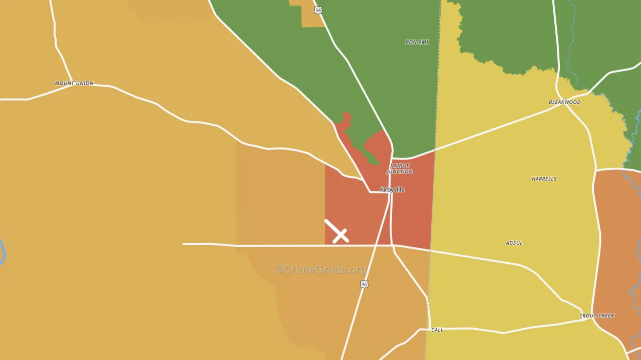 75956, TX Map of Drug-Related Crime Rates