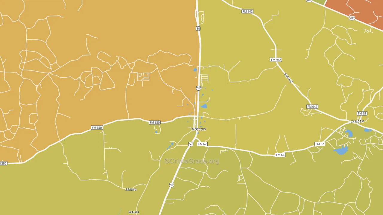 75960, TX Map of Drug-Related Crime Rates