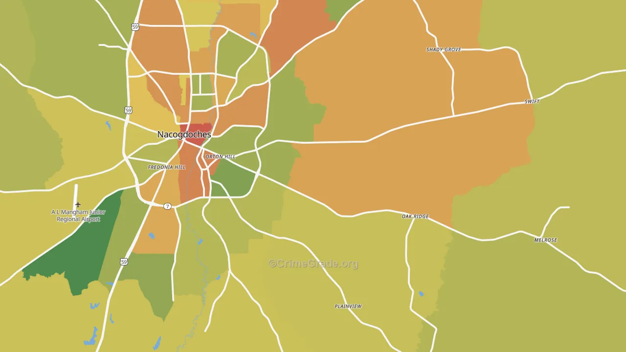 75961, TX Map of Drug-Related Crime Rates