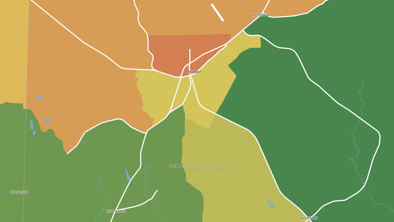 75966, TX Map of Drug-Related Crime Rates