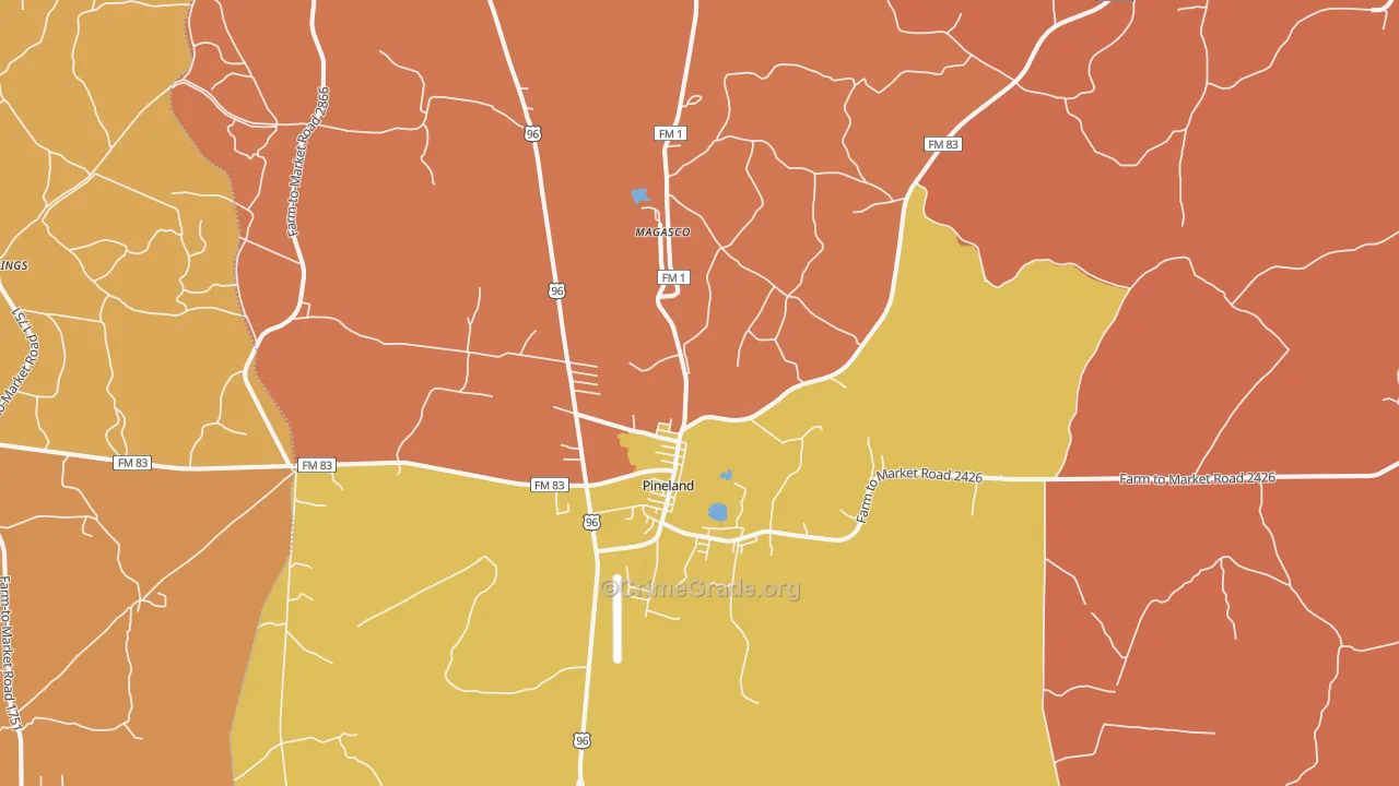 75968, TX Map of Drug-Related Crime Rates