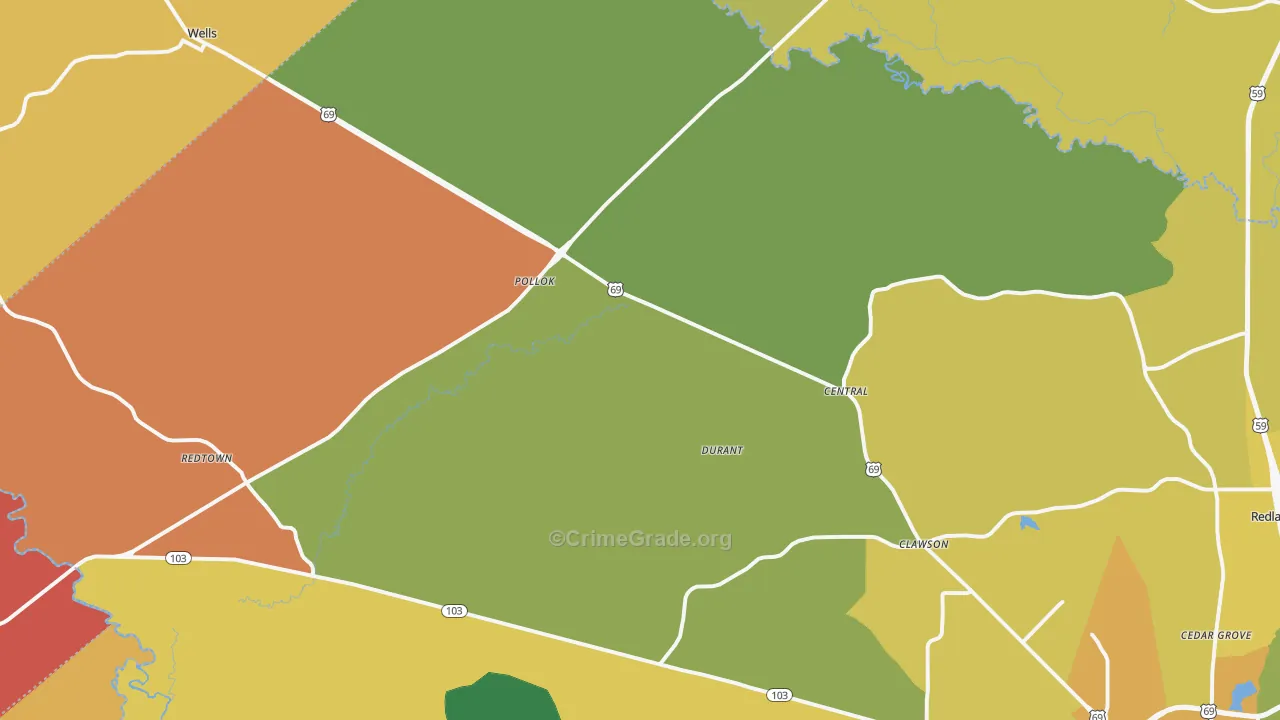 75969, TX Map of Drug-Related Crime Rates