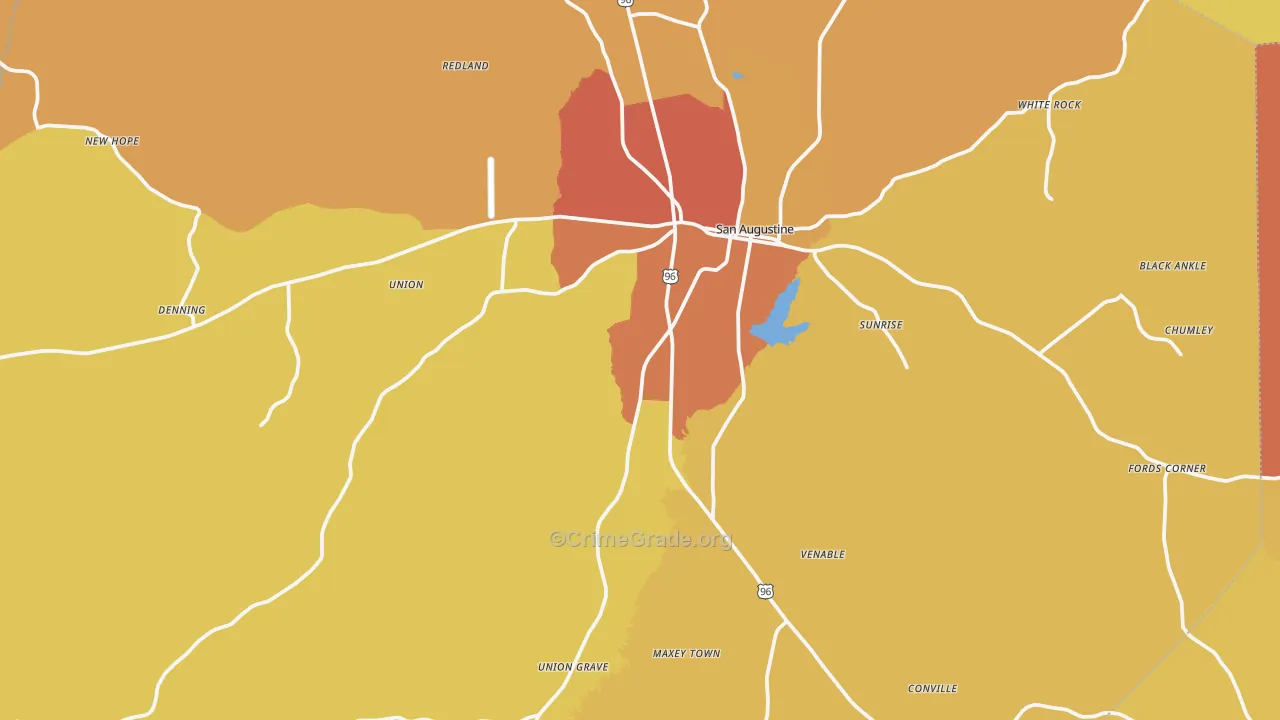 75972, TX Map of Drug-Related Crime Rates