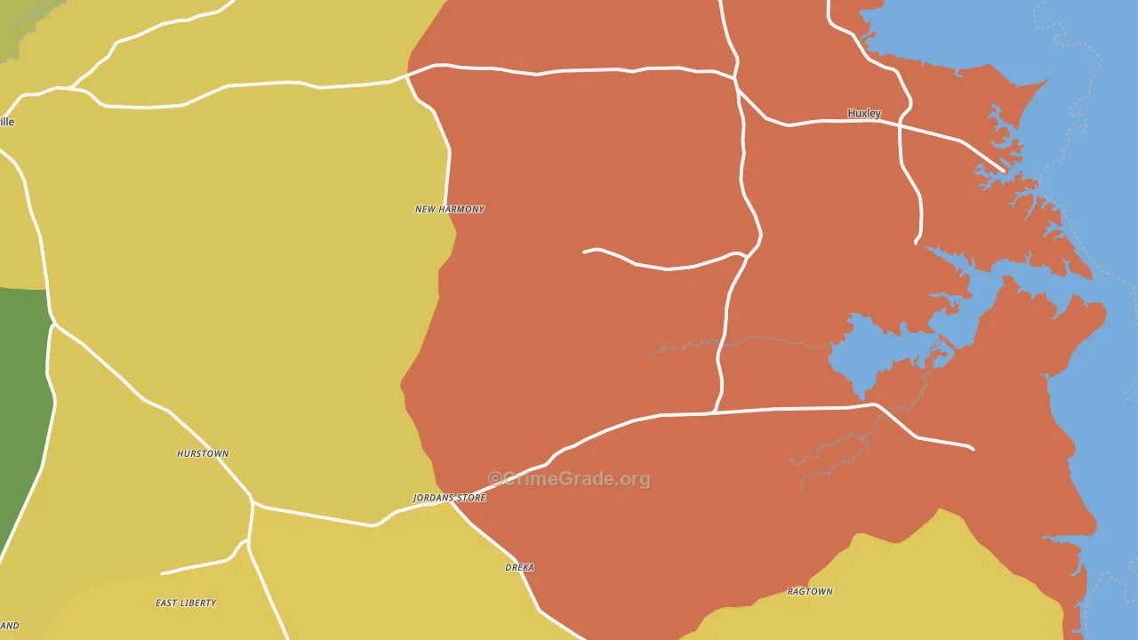 75973, TX Map of Drug-Related Crime Rates