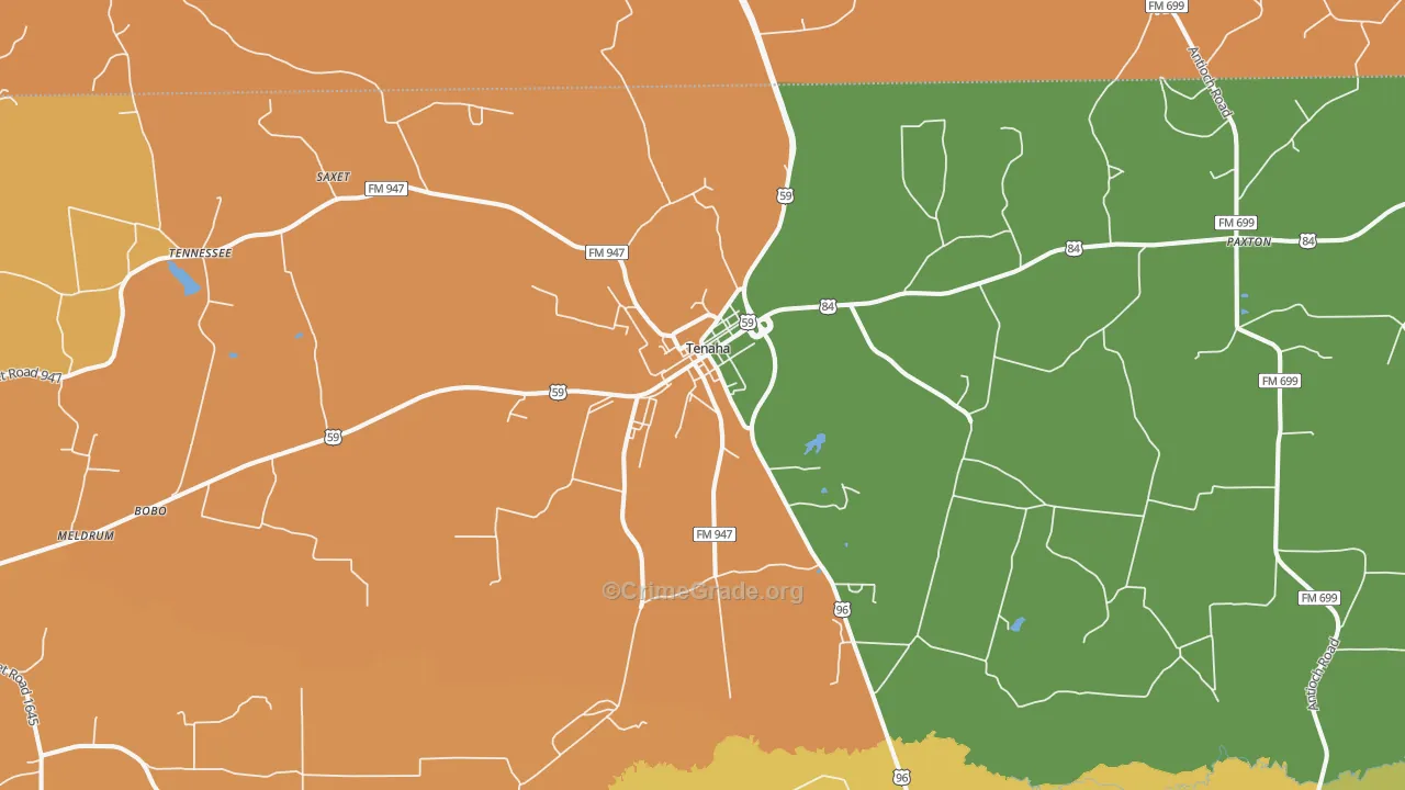 75974, TX Map of Drug-Related Crime Rates