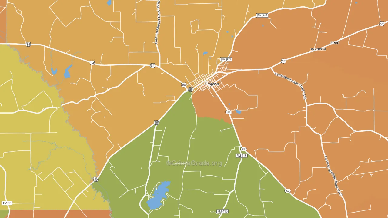 75975, TX Map of Drug-Related Crime Rates