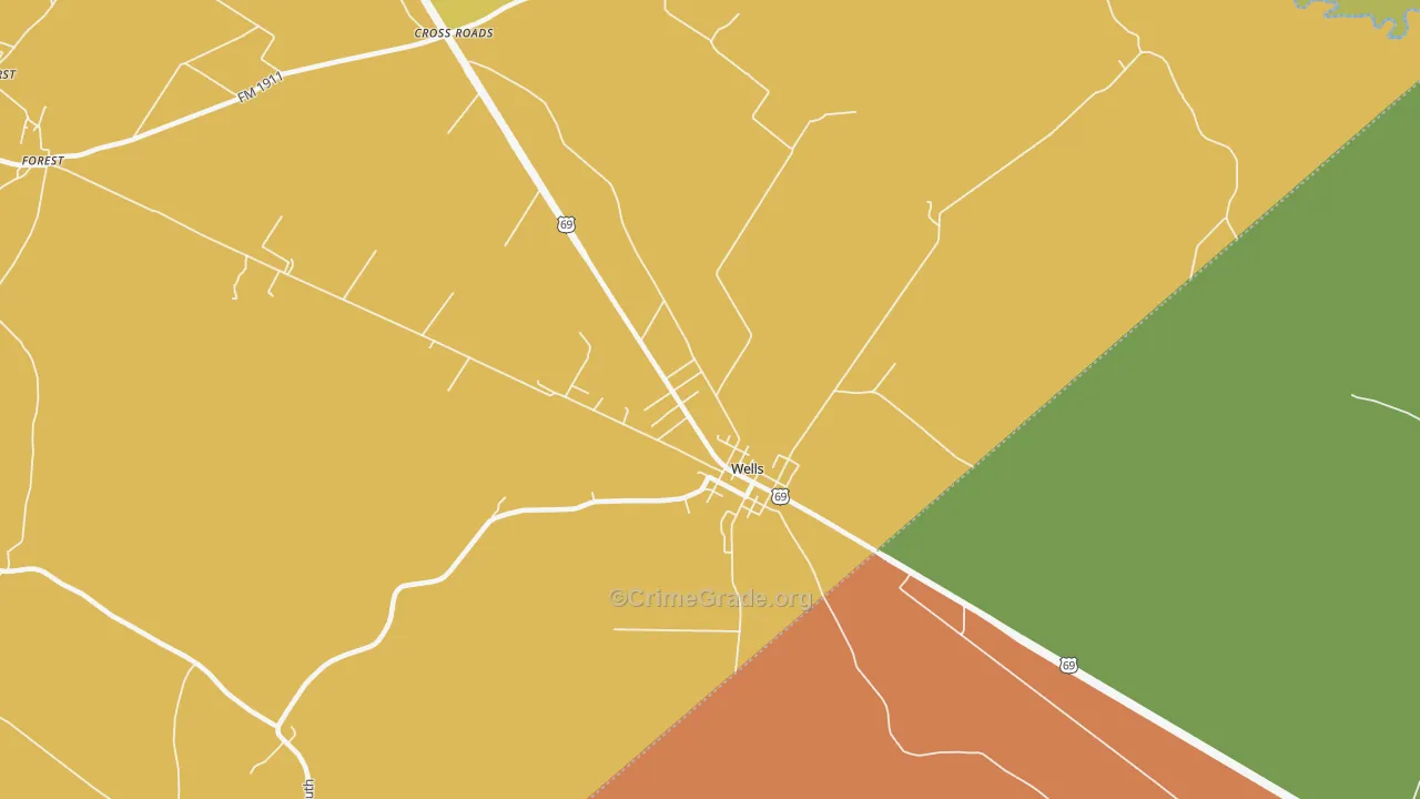 75976, TX Map of Drug-Related Crime Rates