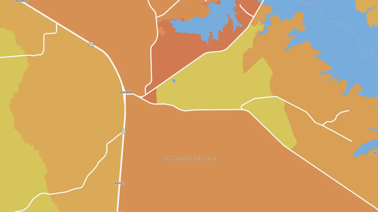75980, TX Map of Drug-Related Crime Rates