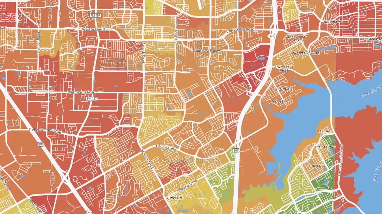76002, TX Map of Drug-Related Crime Rates