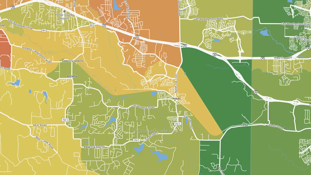 76008, TX Map of Drug-Related Crime Rates