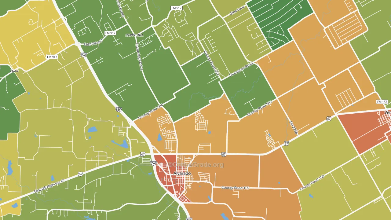 76009, TX Map of Drug-Related Crime Rates