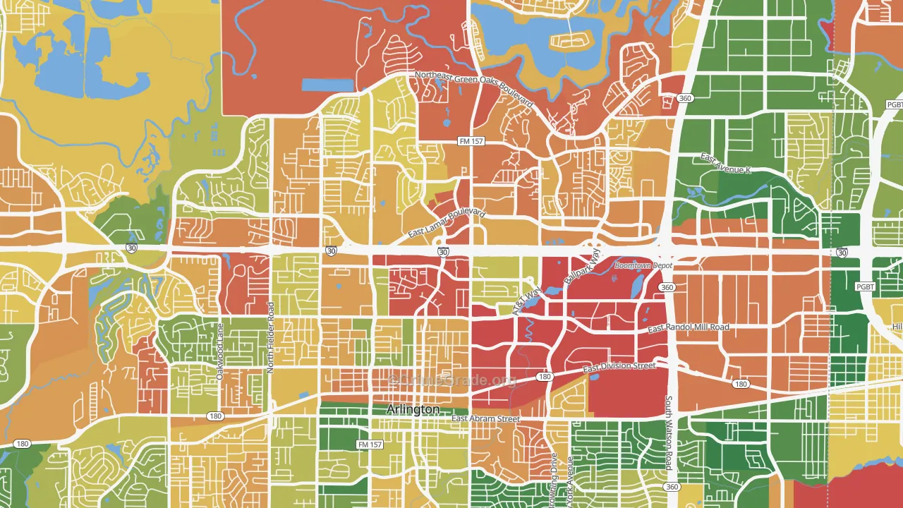 76011, TX Map of Drug-Related Crime Rates