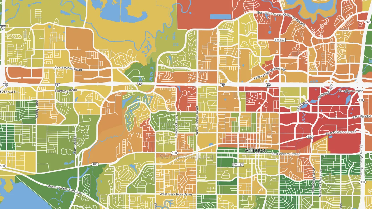 76012, TX Map of Drug-Related Crime Rates