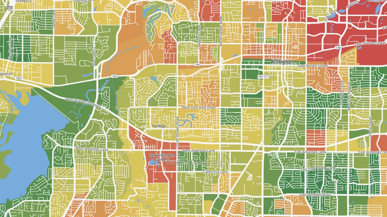 76013, TX Map of Drug-Related Crime Rates