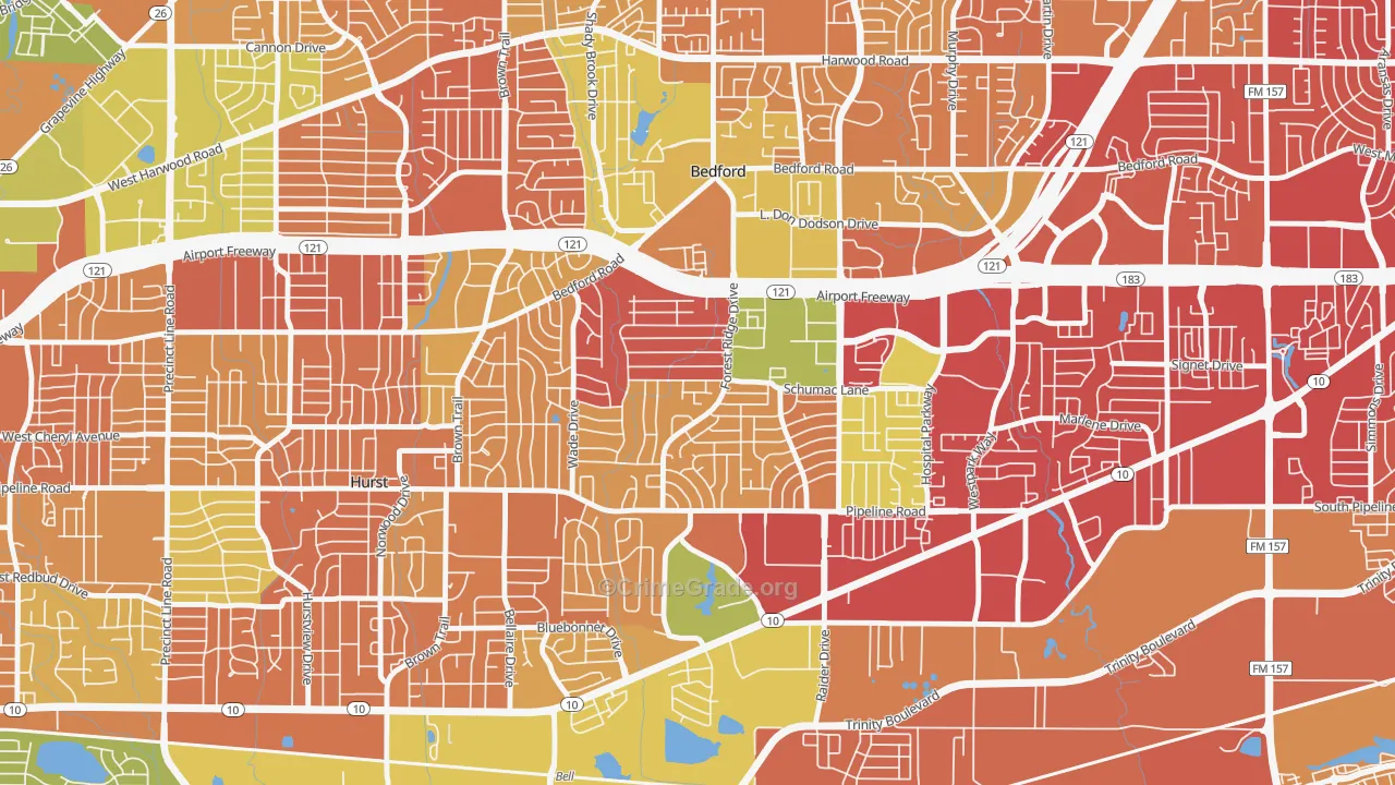76022, TX Map of Drug-Related Crime Rates