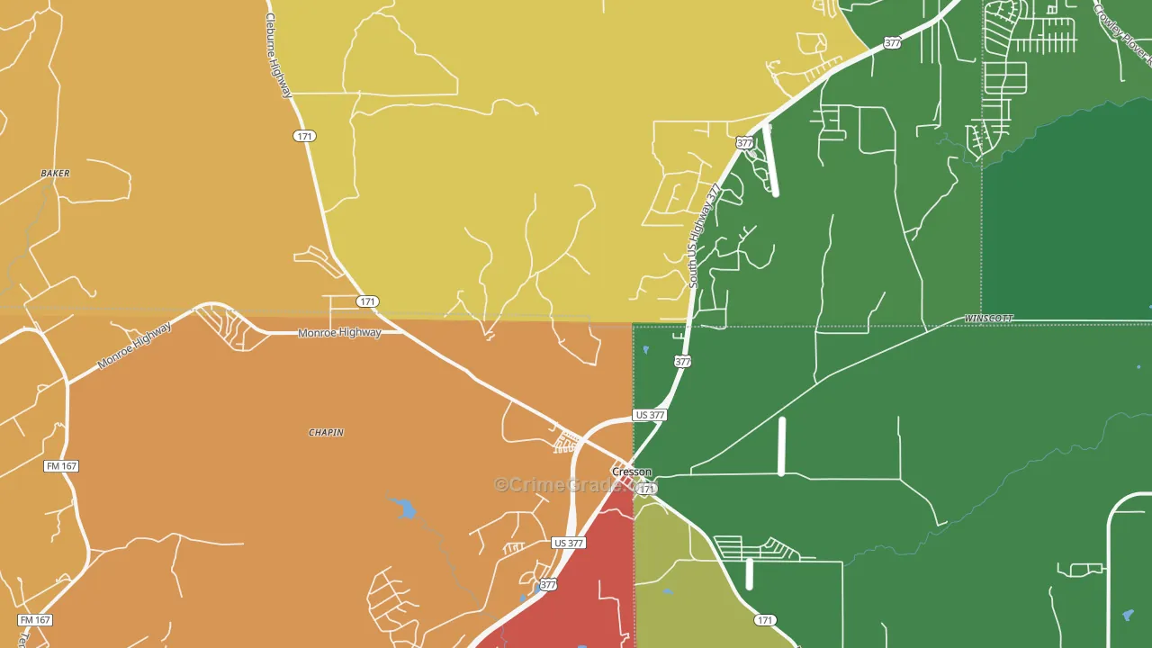 76035, TX Map of Drug-Related Crime Rates