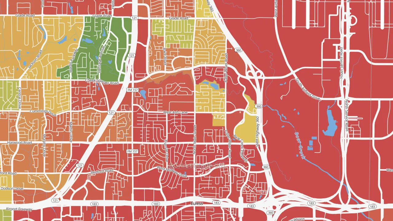 76039, TX Map of Drug-Related Crime Rates