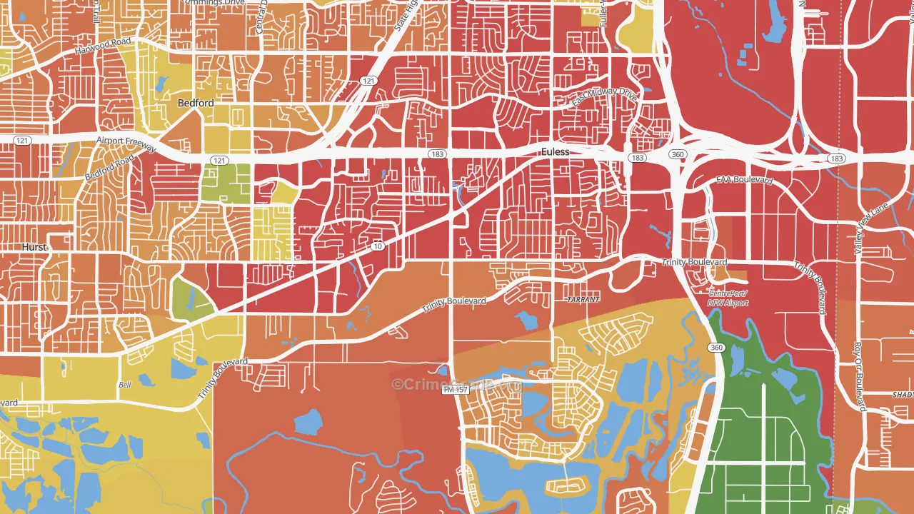 76040, TX Map of Drug-Related Crime Rates