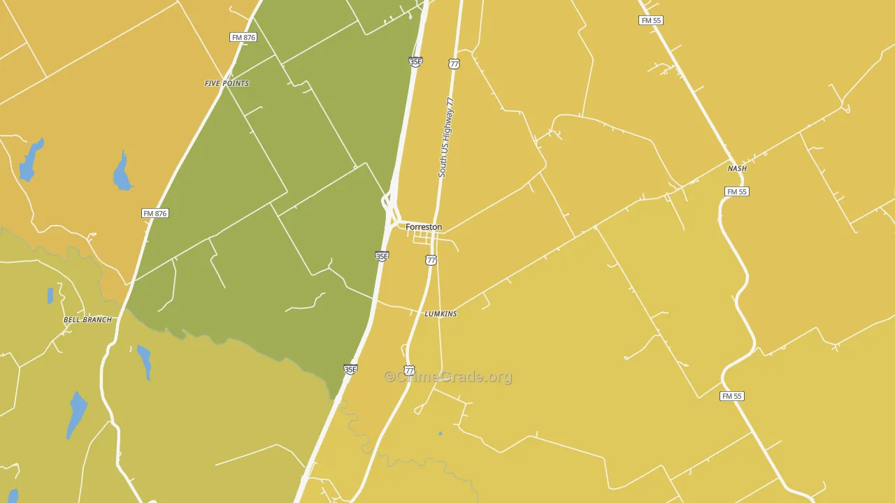 76041, TX Map of Drug-Related Crime Rates