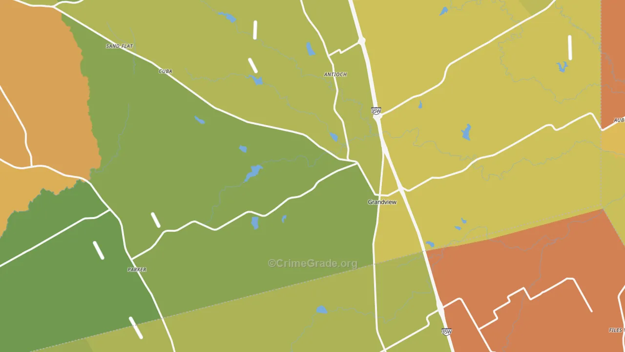 76050, TX Map of Drug-Related Crime Rates