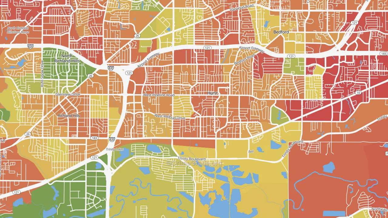 76053, TX Map of Drug-Related Crime Rates