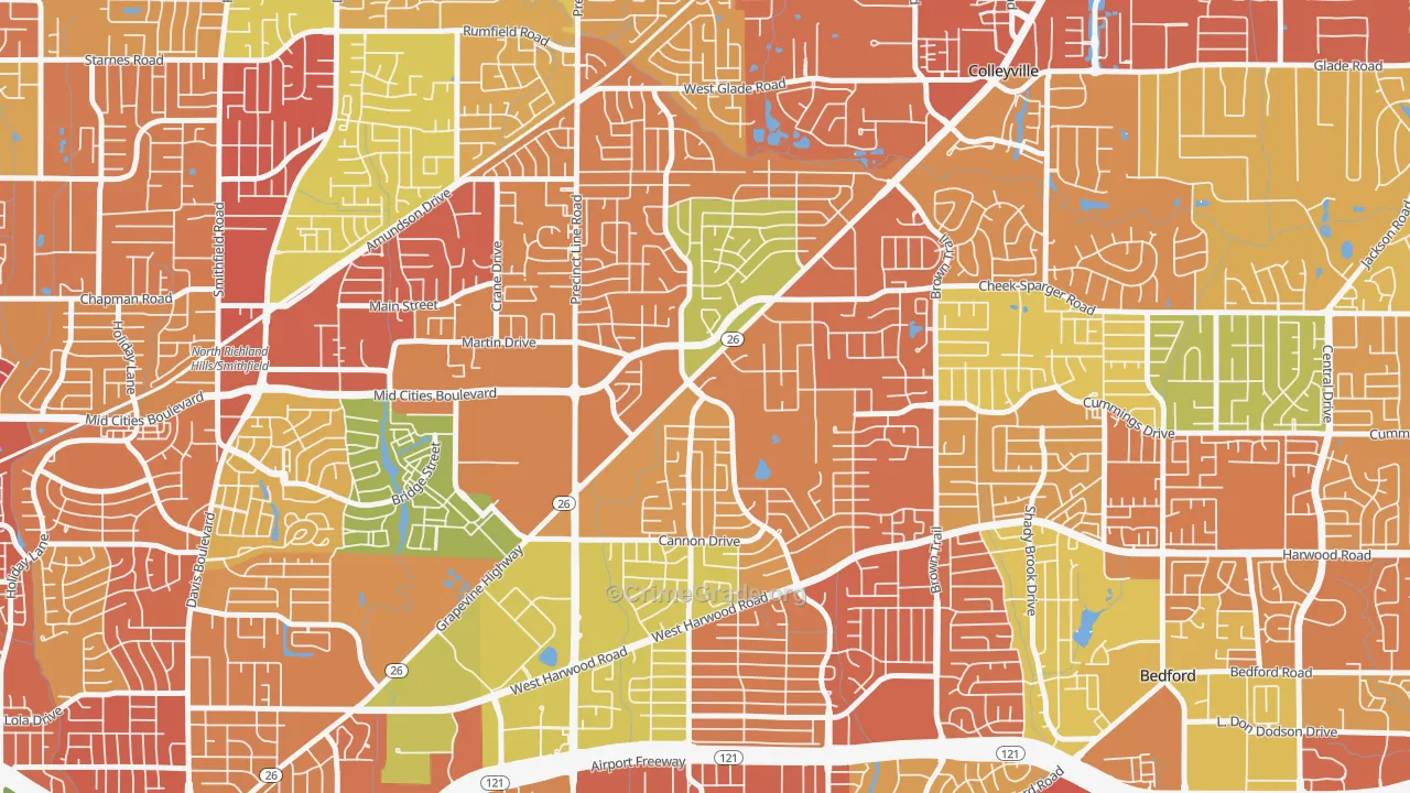 76054, TX Map of Drug-Related Crime Rates