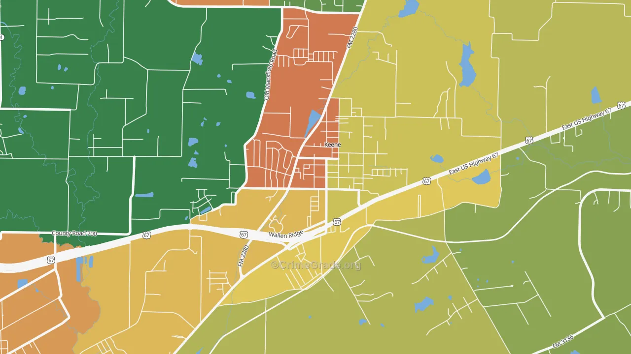 76059, TX Map of Drug-Related Crime Rates