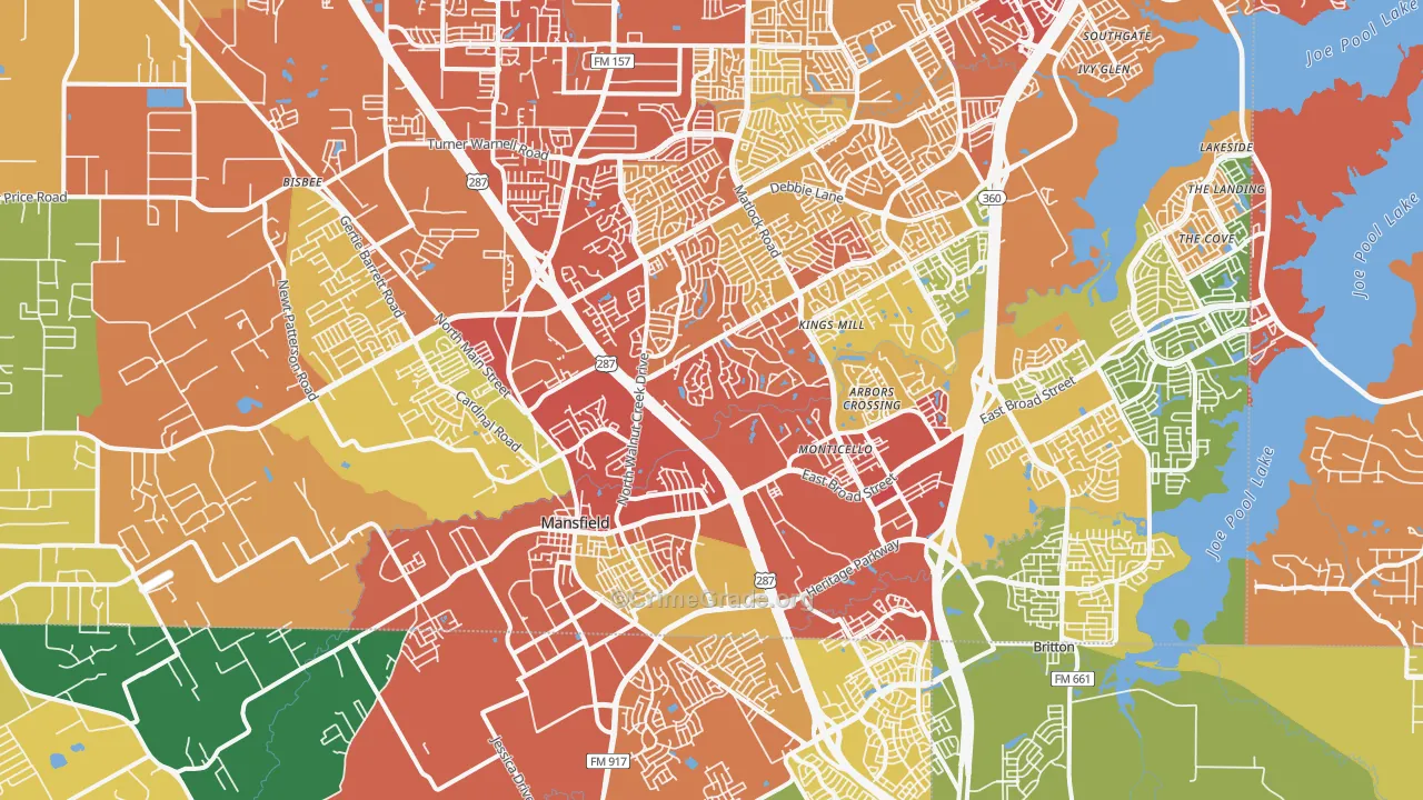 76063, TX Map of Drug-Related Crime Rates