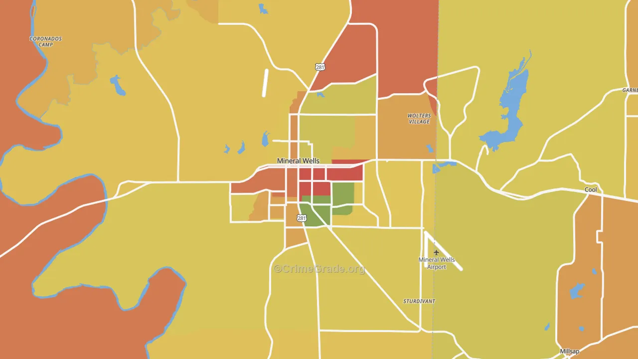 76067, TX Map of Drug-Related Crime Rates
