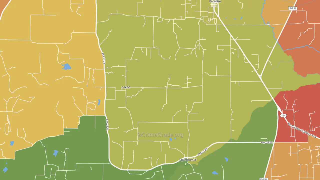 76073, TX Map of Drug-Related Crime Rates