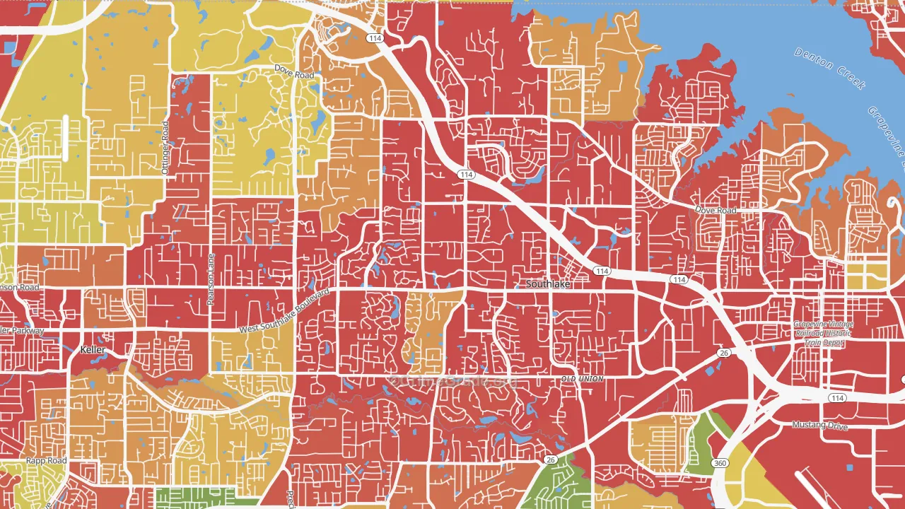 76092, TX Map of Drug-Related Crime Rates