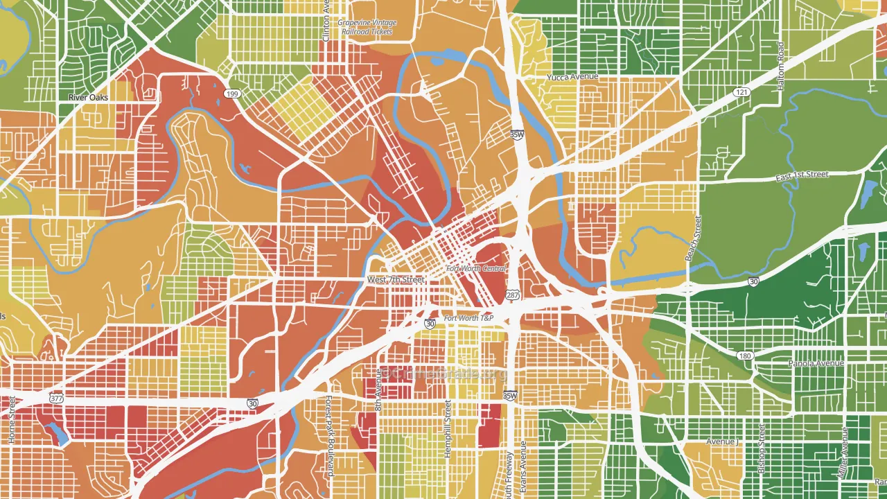 76102, TX Map of Drug-Related Crime Rates