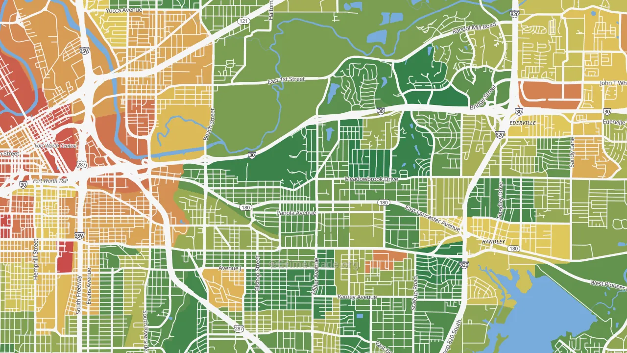 76103, TX Map of Drug-Related Crime Rates