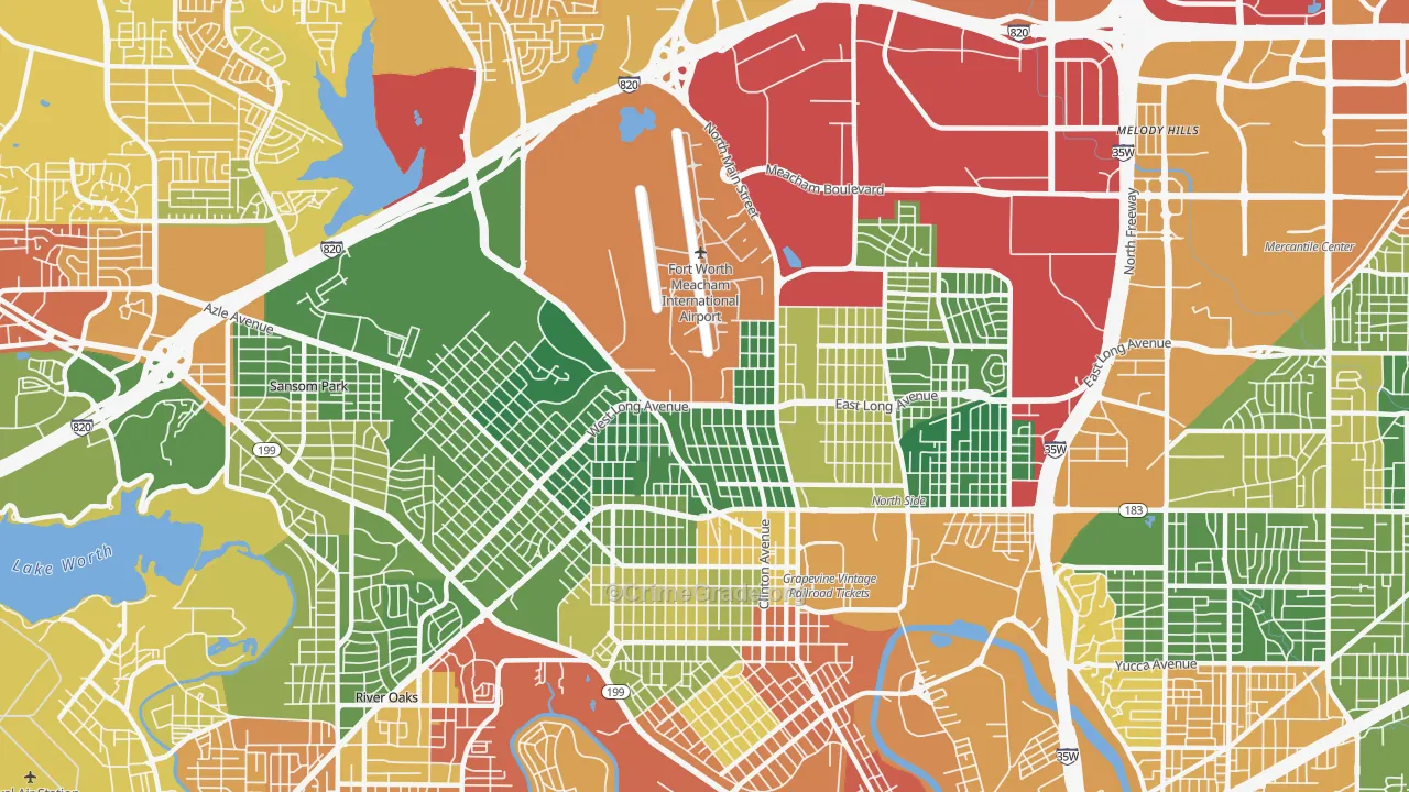 76106, TX Map of Drug-Related Crime Rates