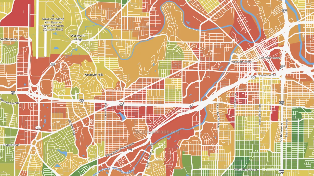 76107, TX Map of Drug-Related Crime Rates