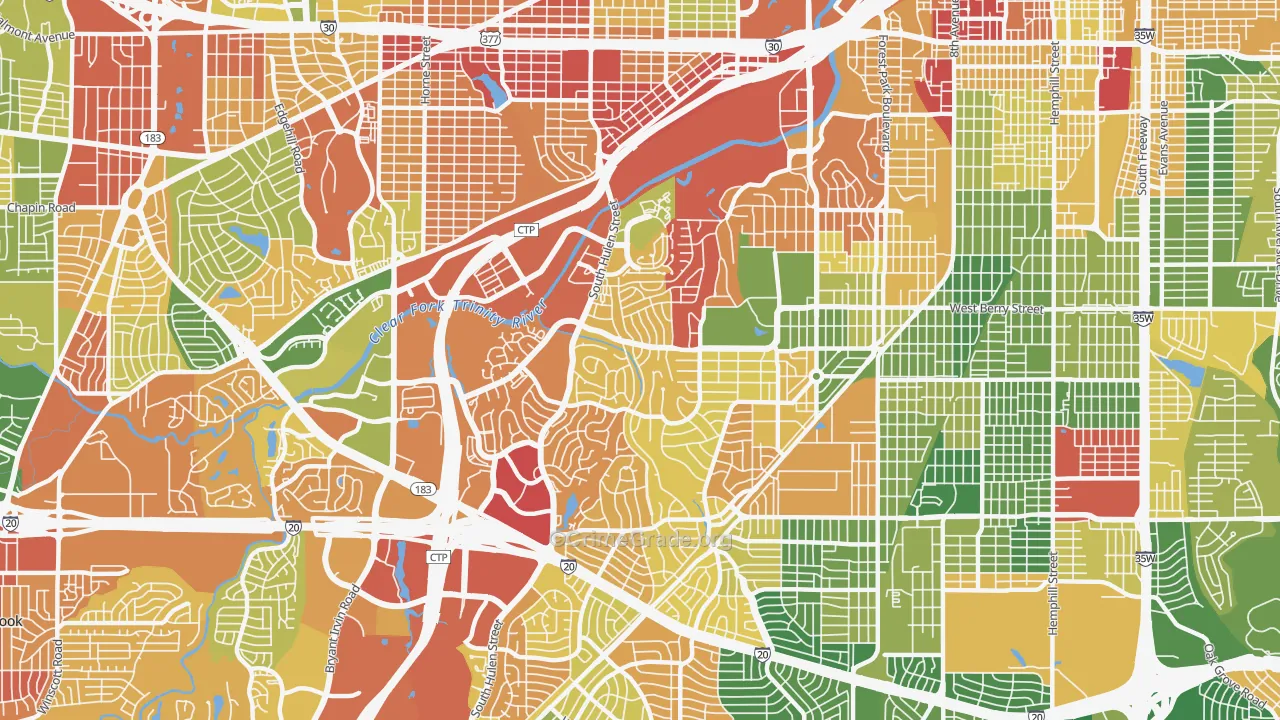 76109, TX Map of Drug-Related Crime Rates