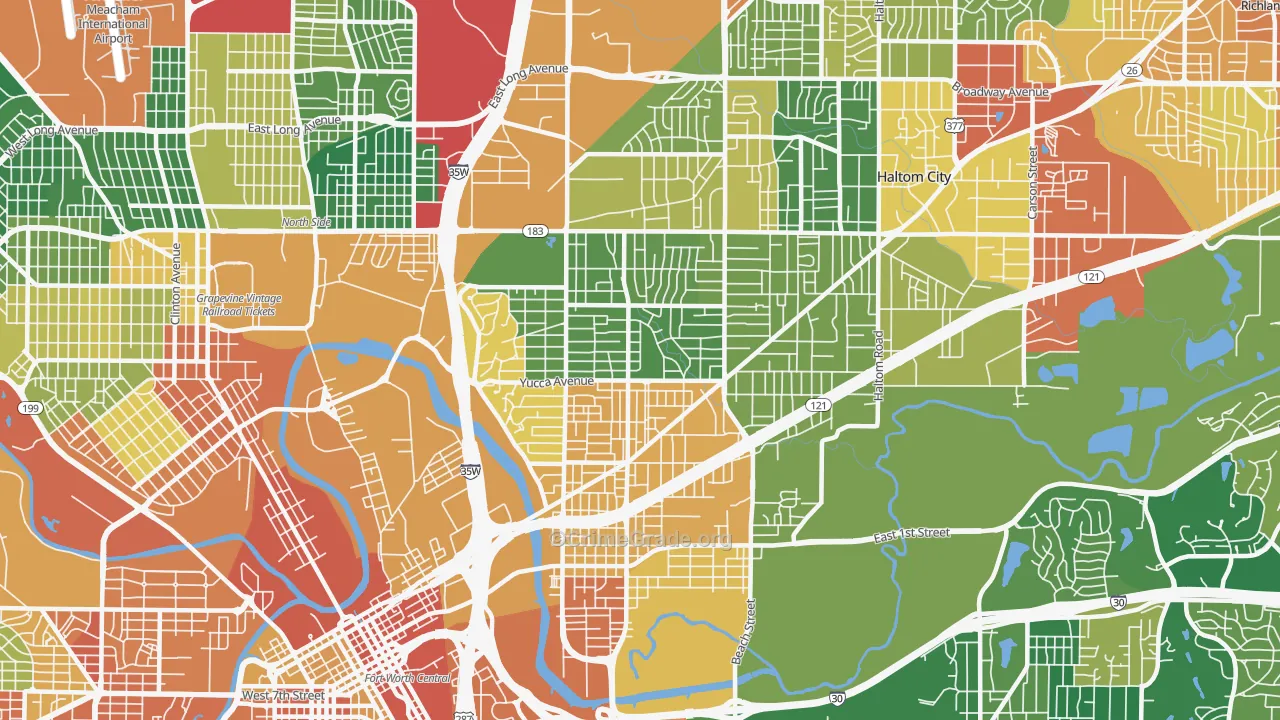 76111, TX Map of Drug-Related Crime Rates